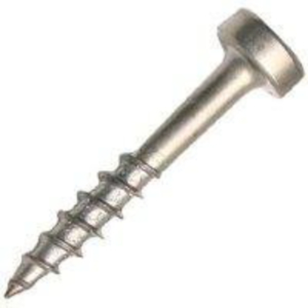 Kreg PocketHole Screw, 6 Thread, 1 in L, Fine Thread, Pan Head, Square Drive, Steel, Zinc, 100 PK SPS-F1 100